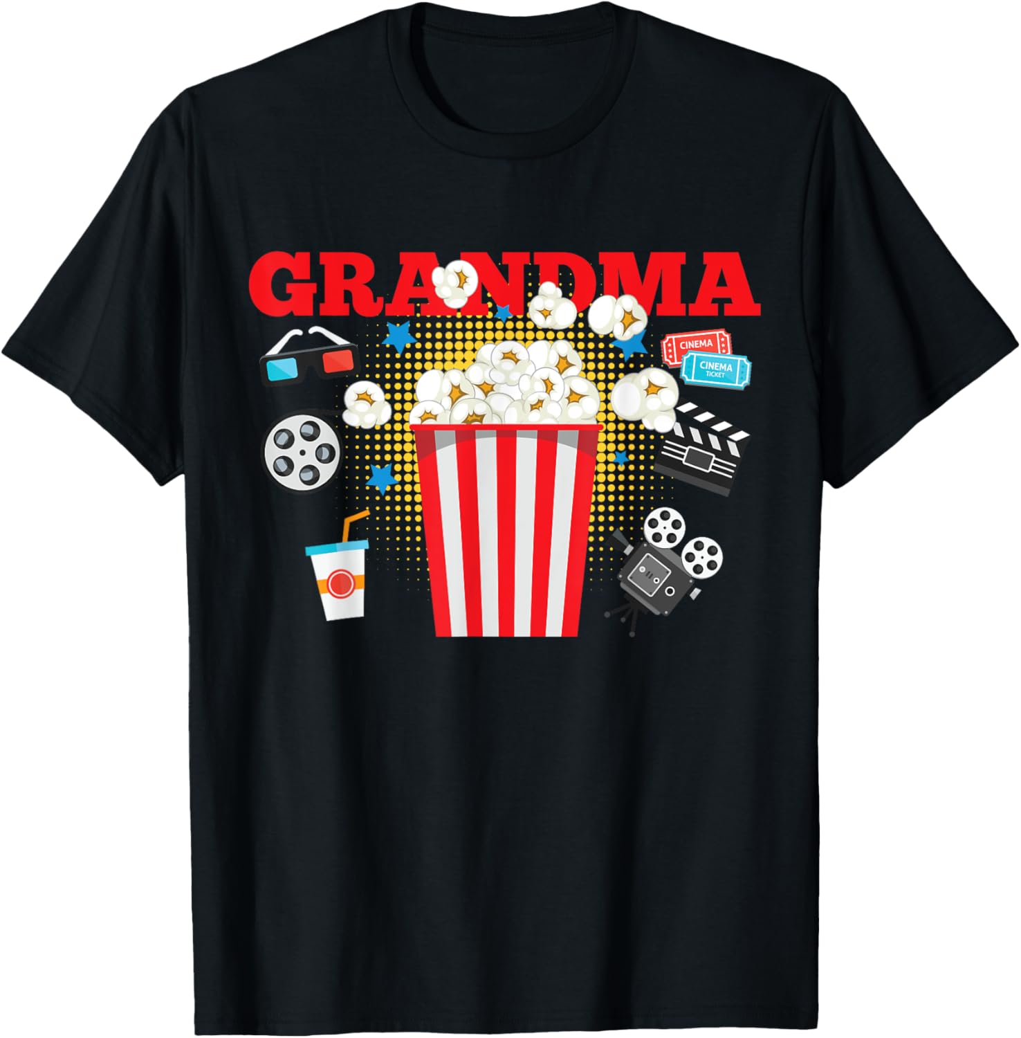 Grandma Movie Night Birthday Party T-Shirt for Fun Celebrations - 7