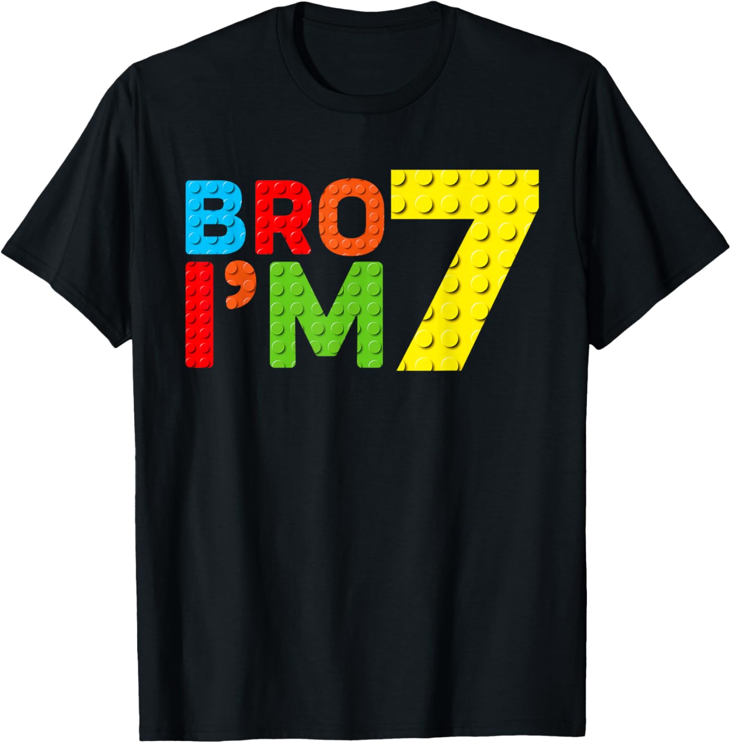 Adorable Boys 7th Birthday Building Block T-Shirt for Fun Celebration - 2