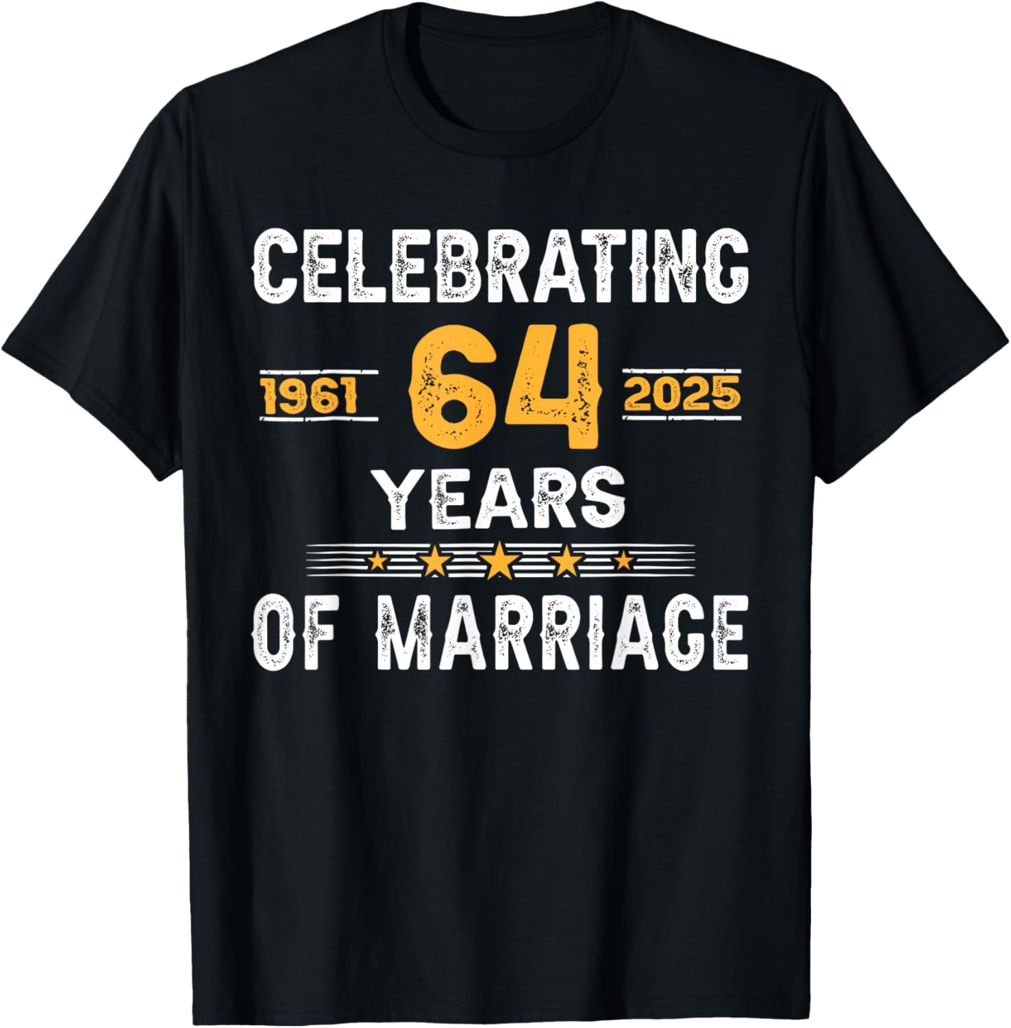 64th Wedding Anniversary T-Shirt for Couples Celebrating 64 Years of Love - 11