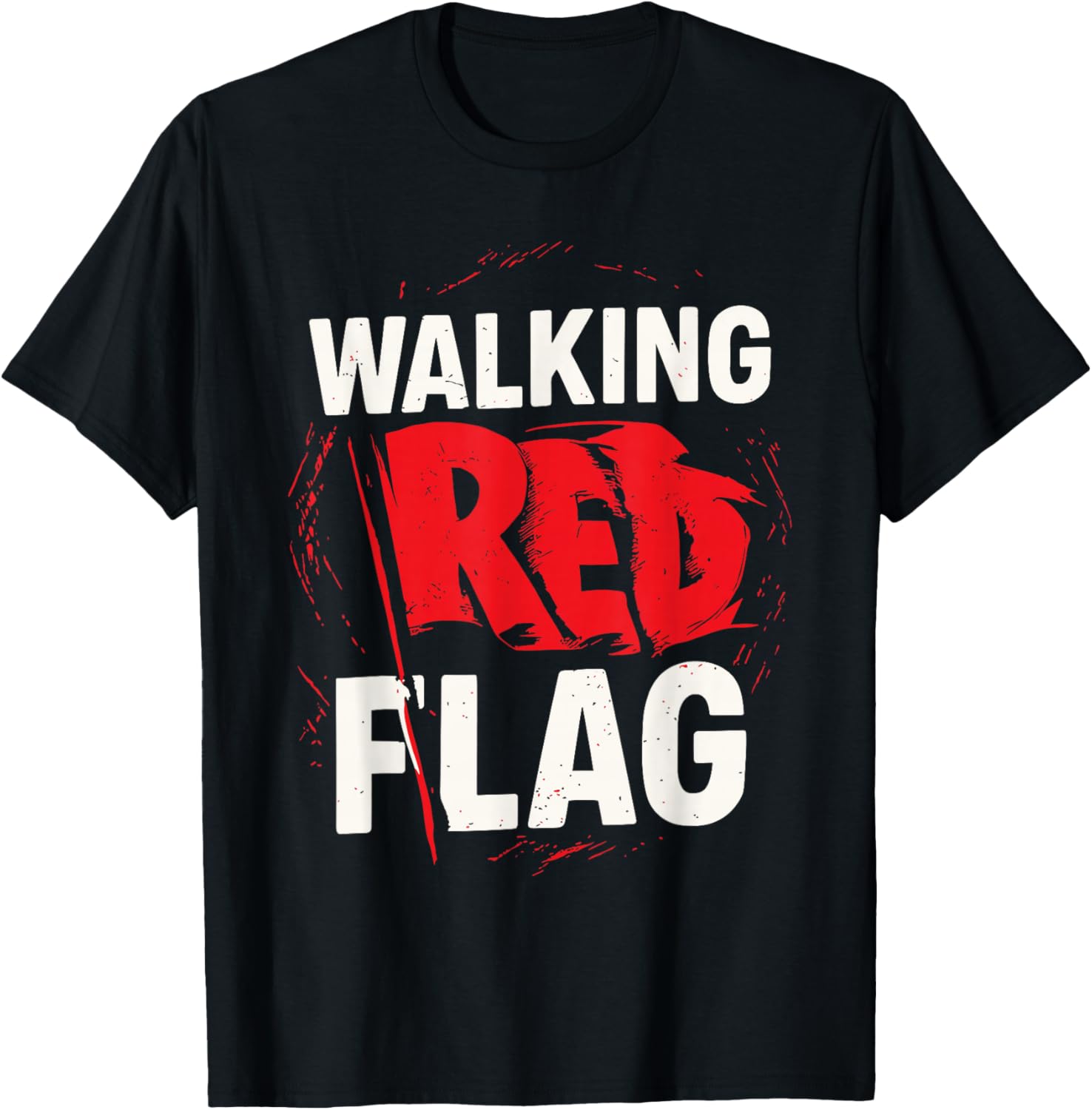Trendy Walking Red Flag T-Shirt for Casual Cool Style and Comfort - 1