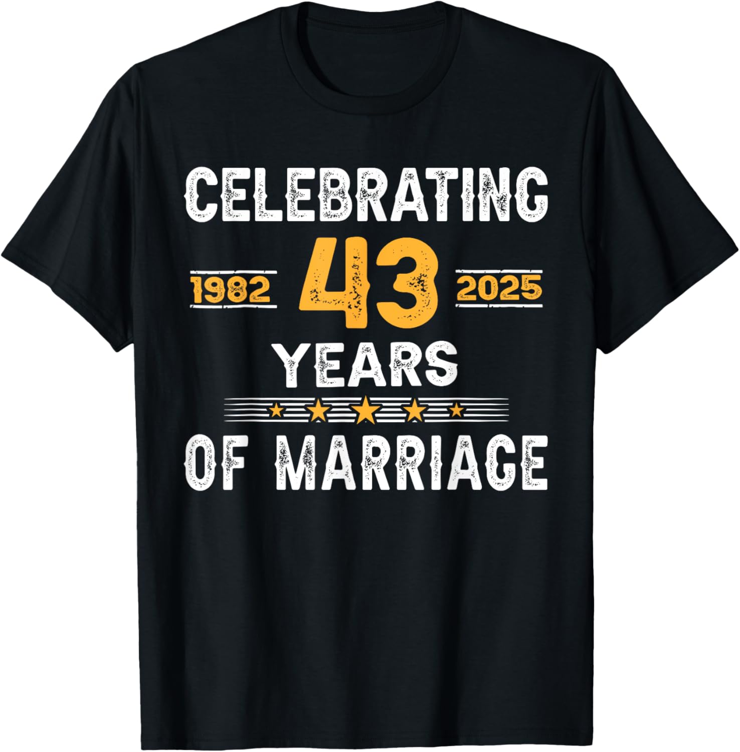 43rd Wedding Anniversary T-Shirt for Couples Married Since 1982 - 11