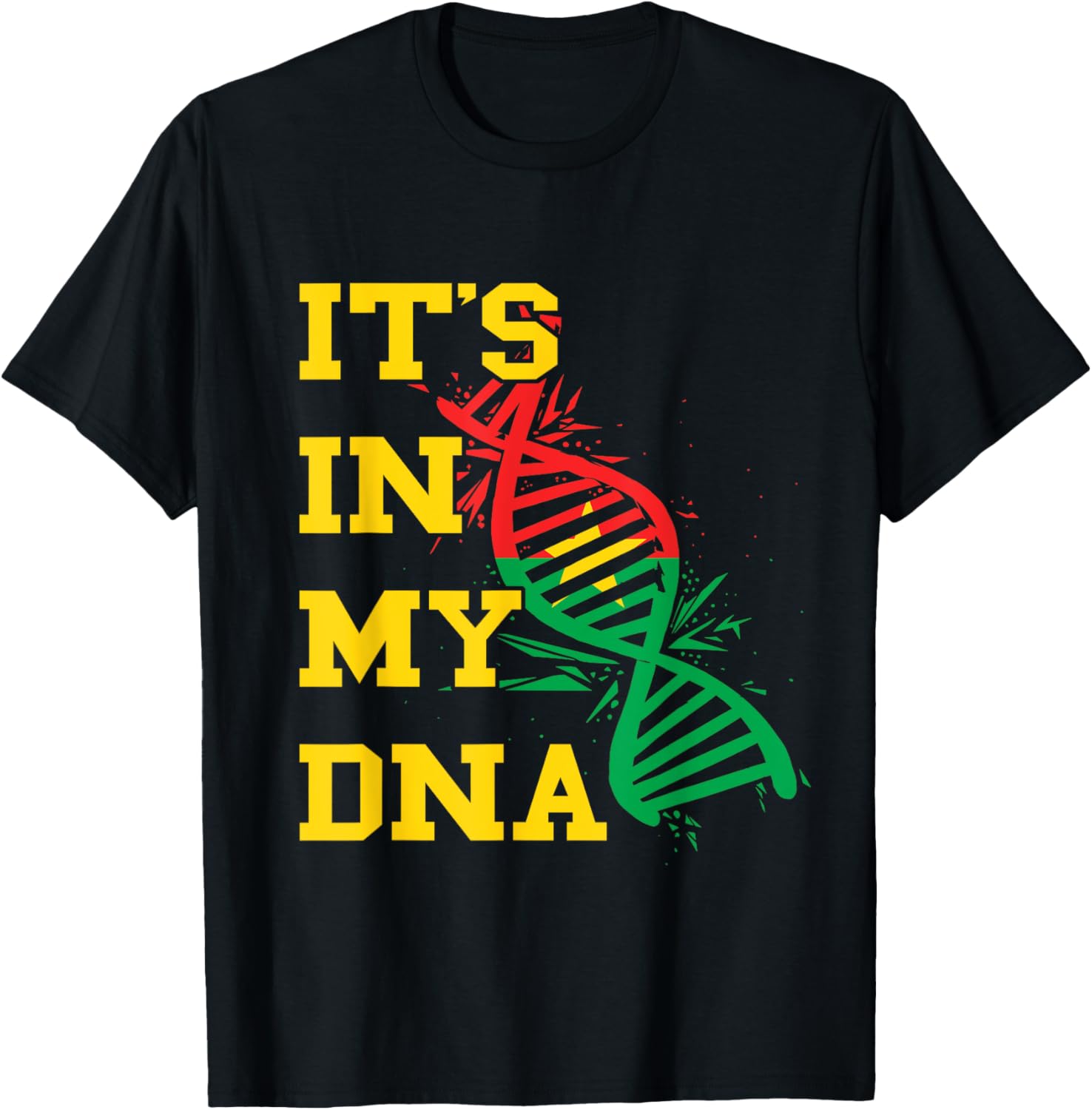 Burkina Faso Flag DNA Pride T-Shirt for Proud Burkina Fasoans - 1