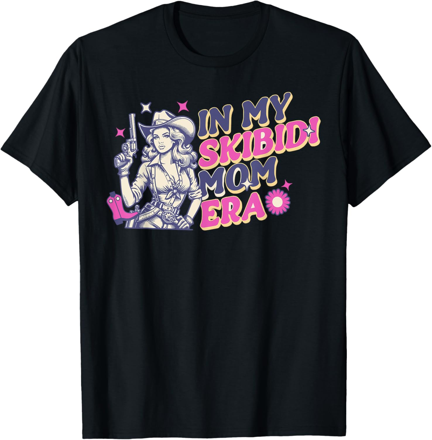 Vintage Skibidi Mom Era Cowgirl Western Rodeo T-Shirt for Women - 6