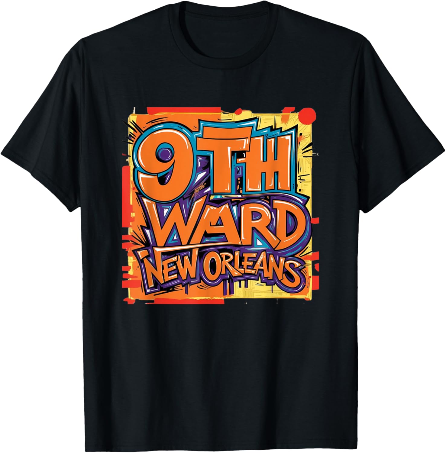 9th Ward Graffiti Art T-Shirt New Orleans Unique Style Clothing - 2