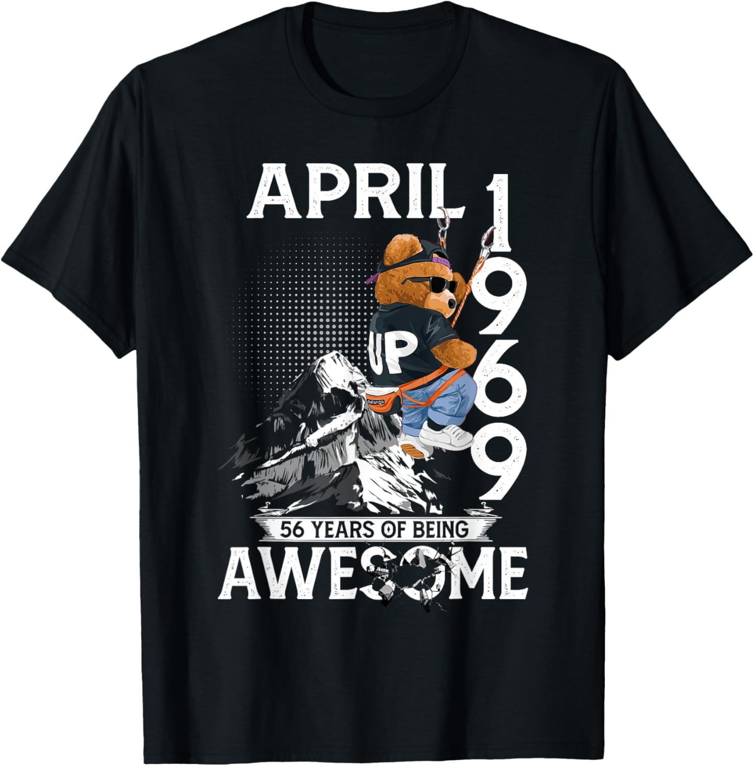 56th Birthday Bear T-Shirt for Real Legends Born April 1969 - 14