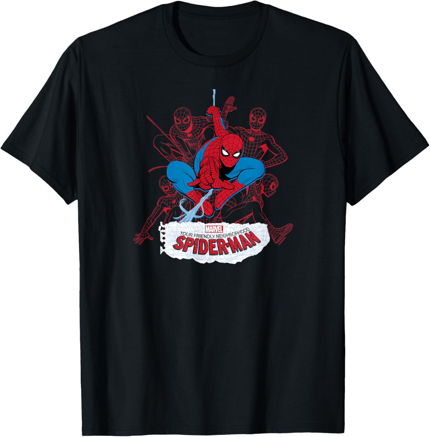 Your Friendly Neighborhood Spider-Man Line Cluster Graphic T-Shirt - 5