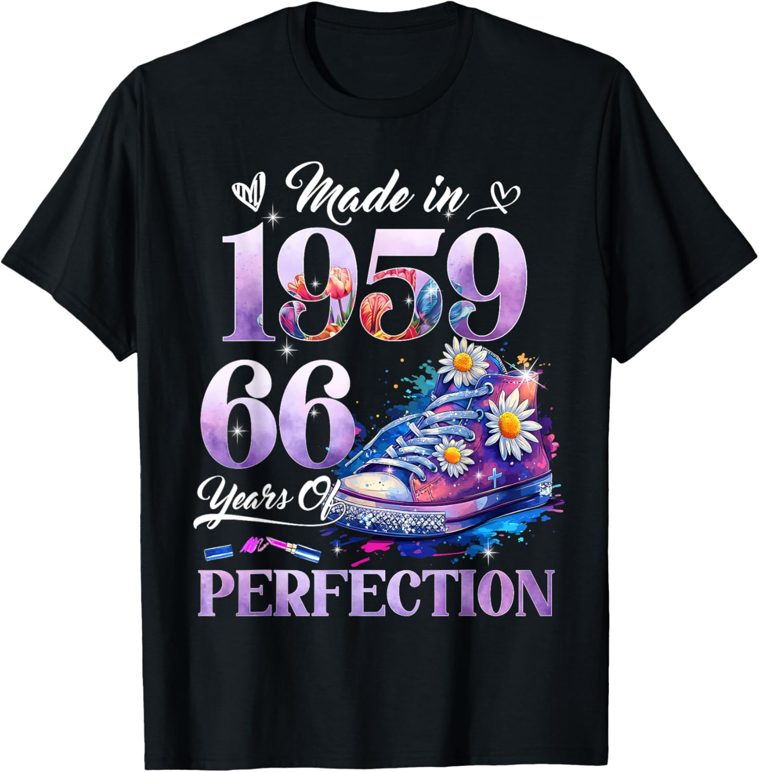 Floral 66th Birthday T-Shirt for Women Made in 1959 Unique Gift - 27