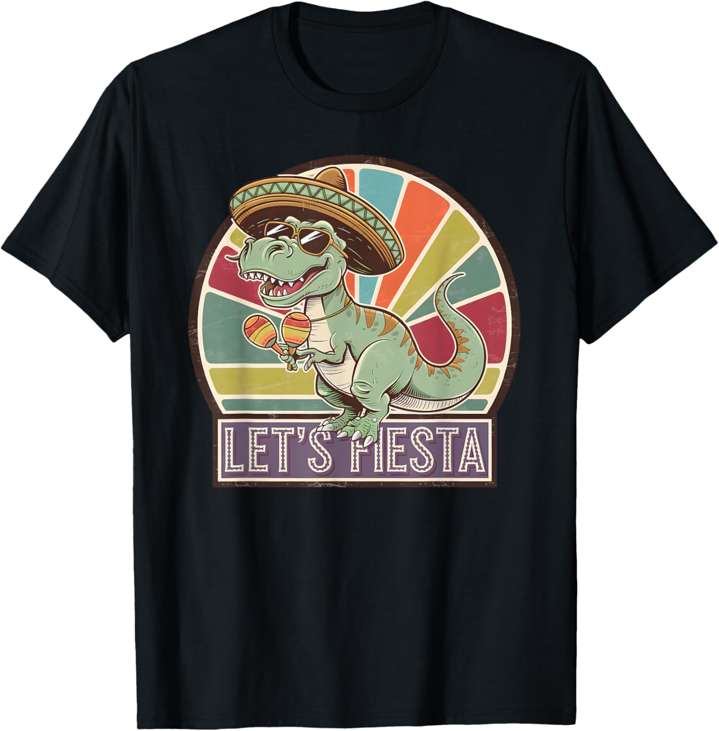 Lets Fiesta Mexican Dino T-Rex Cinco de Mayo Toddler Boys T-Shirt - 13