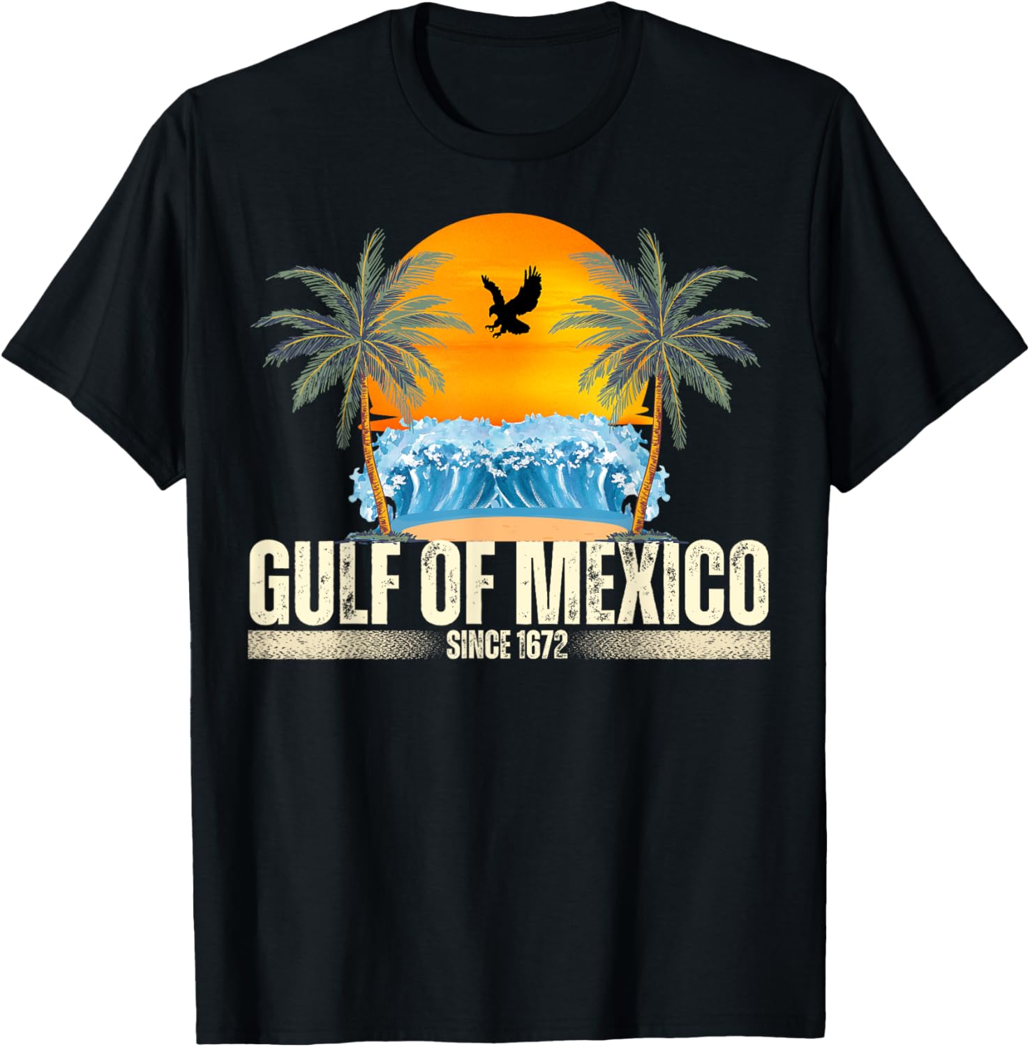 Vintage Gulf of Mexico Beach T-Shirt Since 1672 Retro Style Clothing - 16