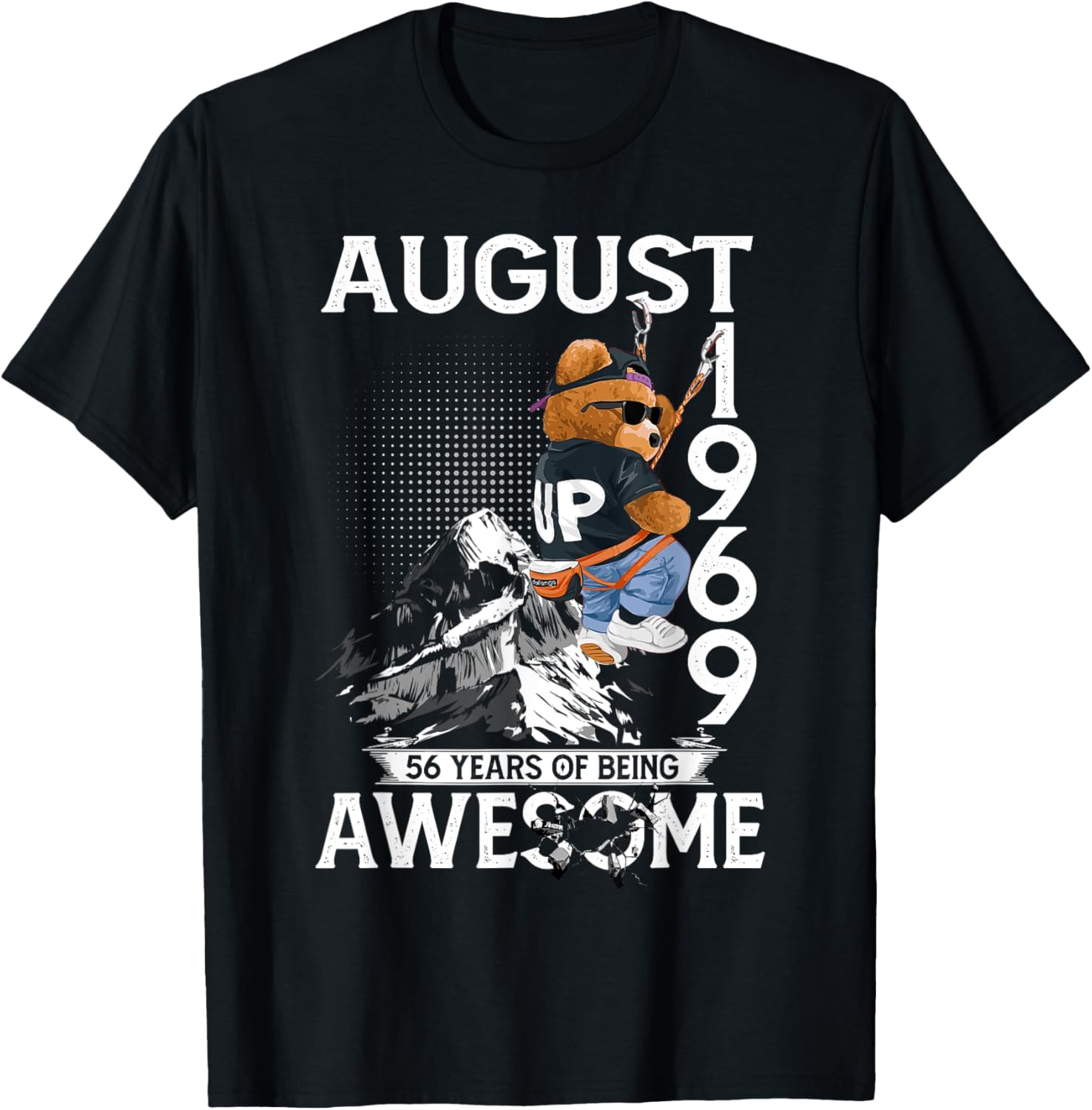56th Birthday Bear Legends August 1969 T-Shirt for Men Gifts - 16