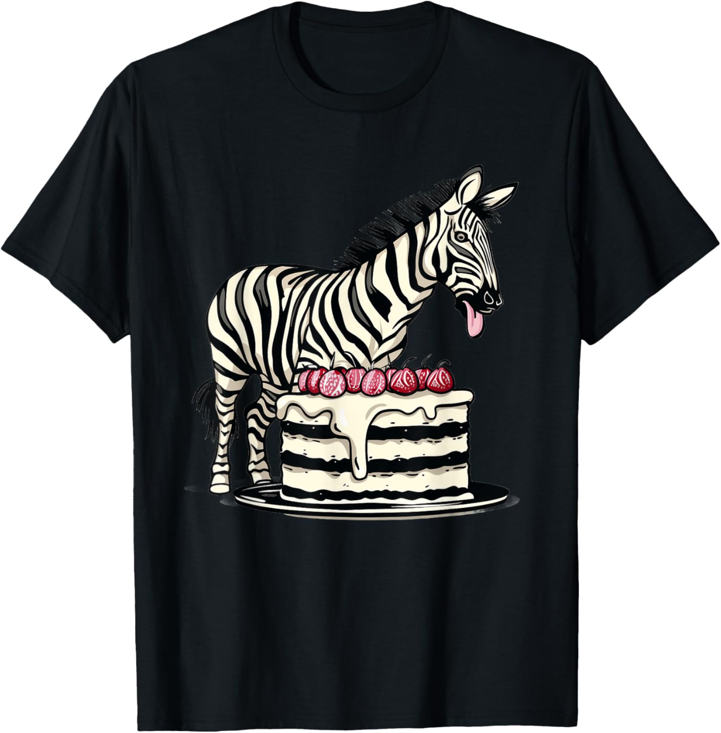 Zebra Cake Funny T-Shirt for Fun-Loving Foodies and Animal Lovers - 1