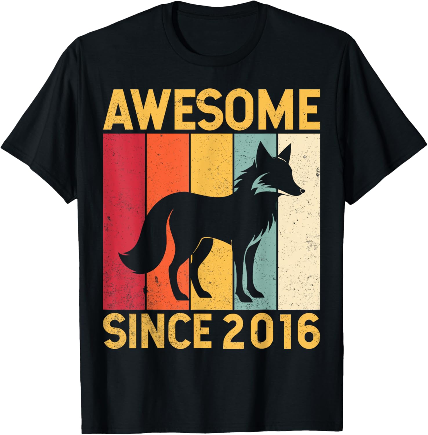Awesome Fox Lover Retro 9th Birthday T-Shirt Since 2016 for Kids - 15