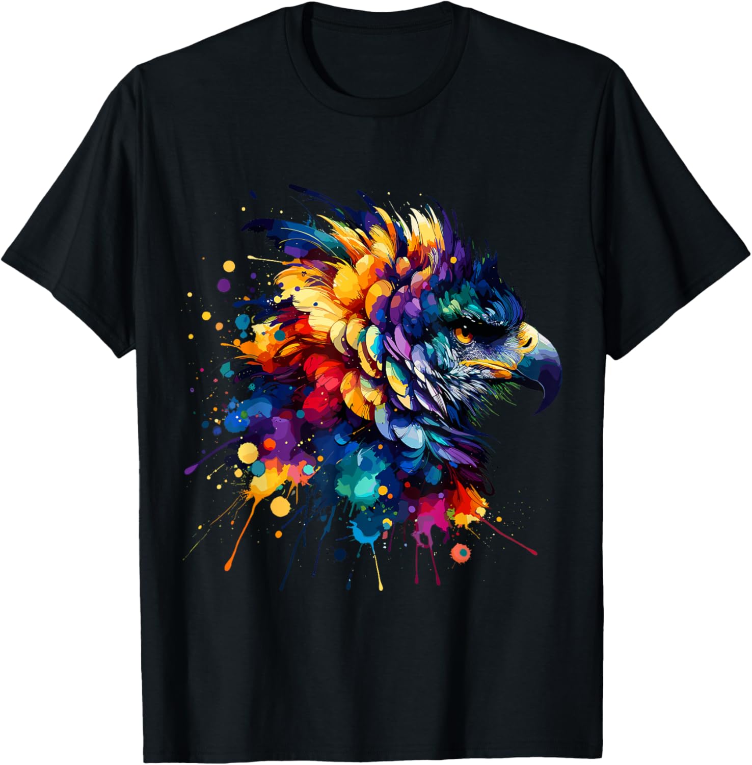 Colorful Harpy Eagle Splash Art T-Shirt for Nature Lovers and Wildlife Fans - 22