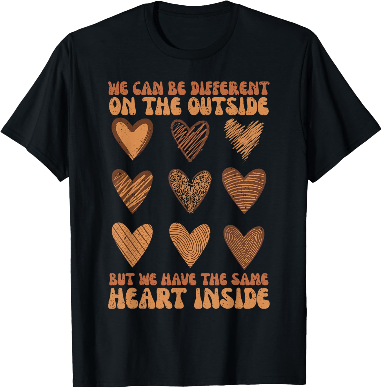 We Have Same Heart Inside Black History Month T-Shirt for All Ages - 4