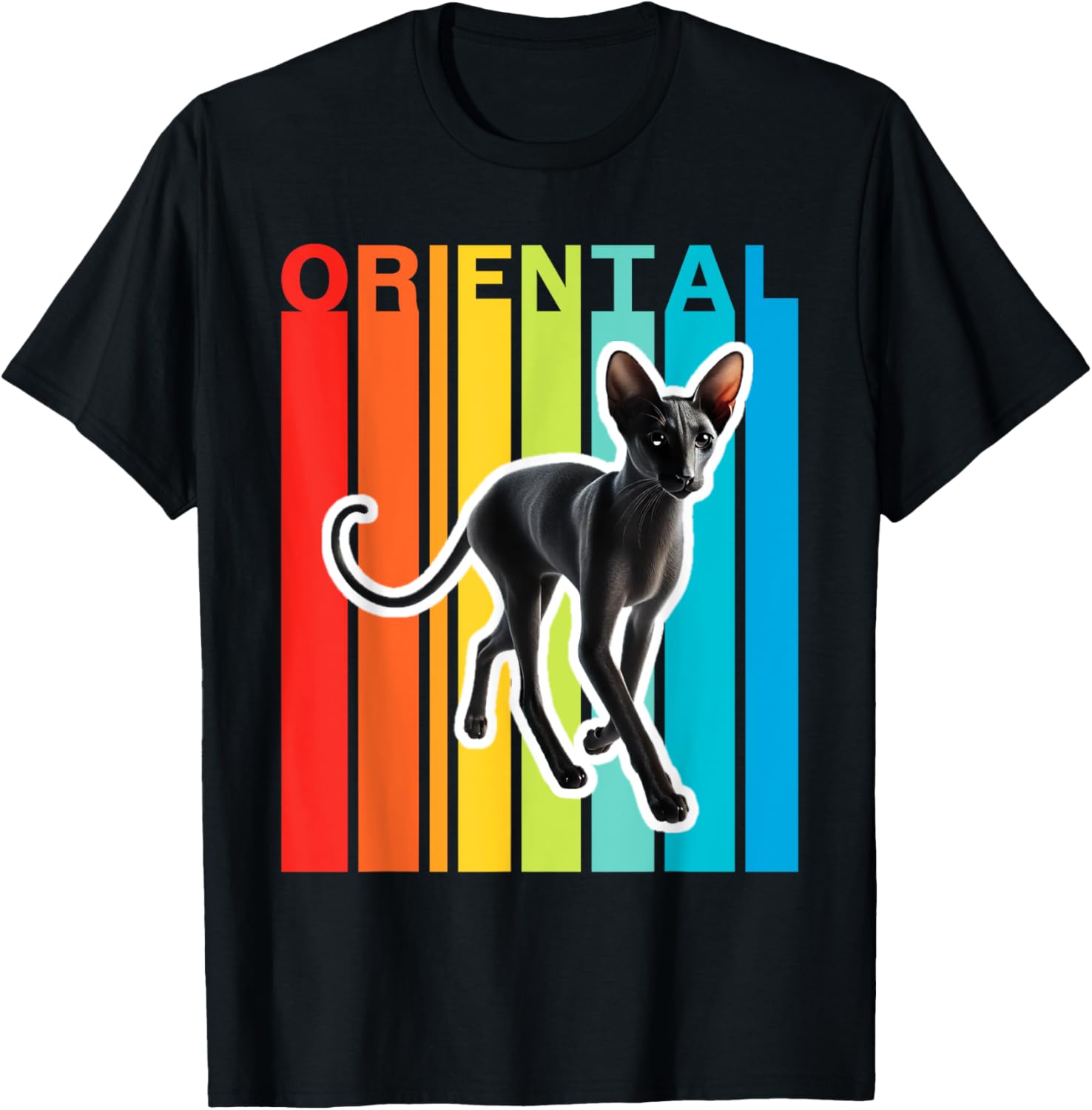 Colorful Oriental Cat T-Shirt for Cat Lovers β Trendy and Fun Apparel - 4