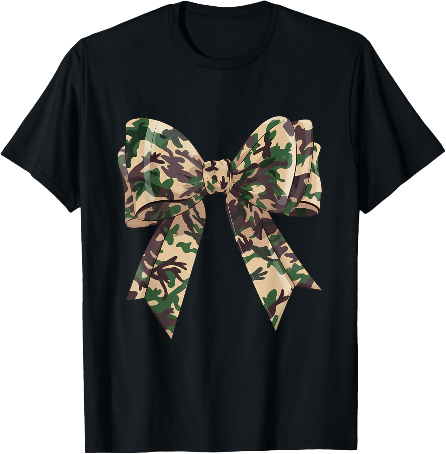 Chic Camouflage Bow Coquette T-Shirt for Hunting Women and Girls - 5