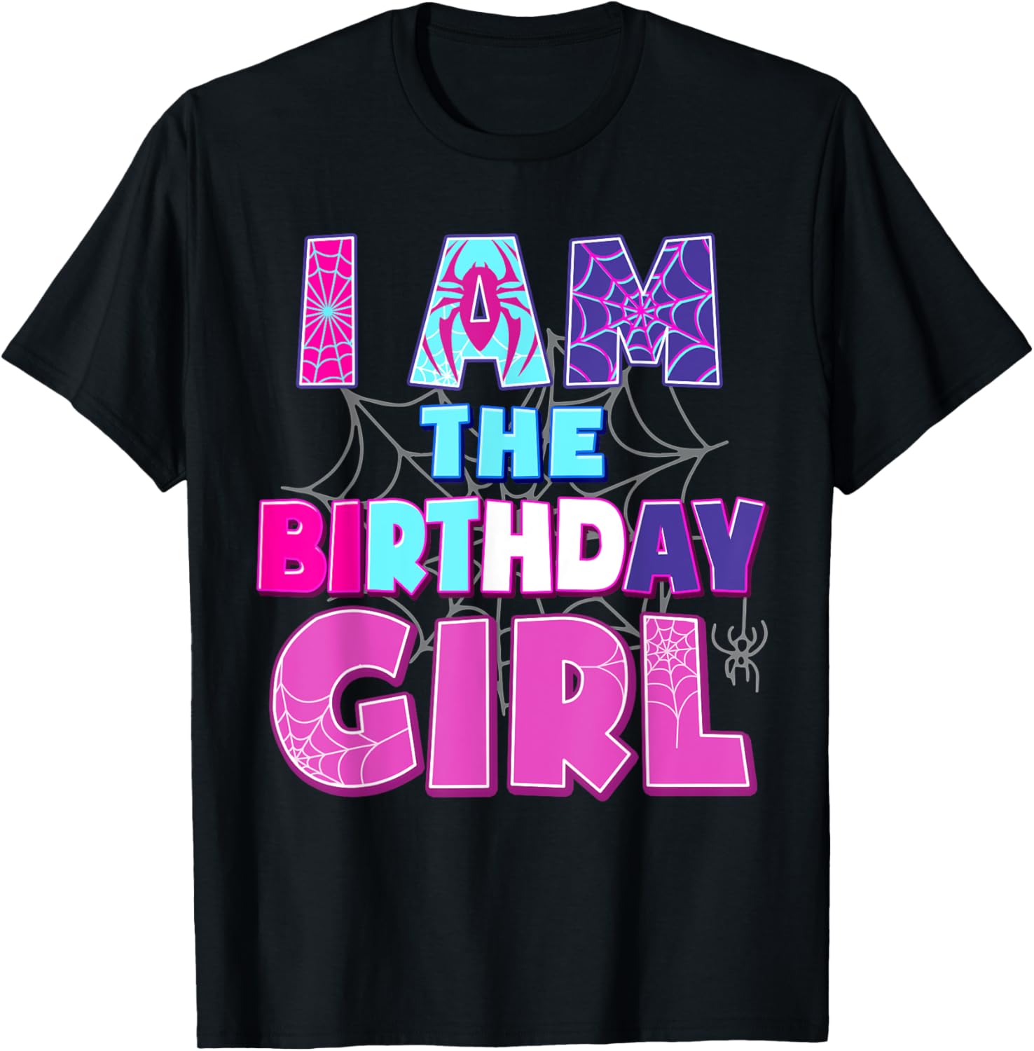 Funny Birthday Girl Spider T-Shirt for Birthday Party Fun - 19