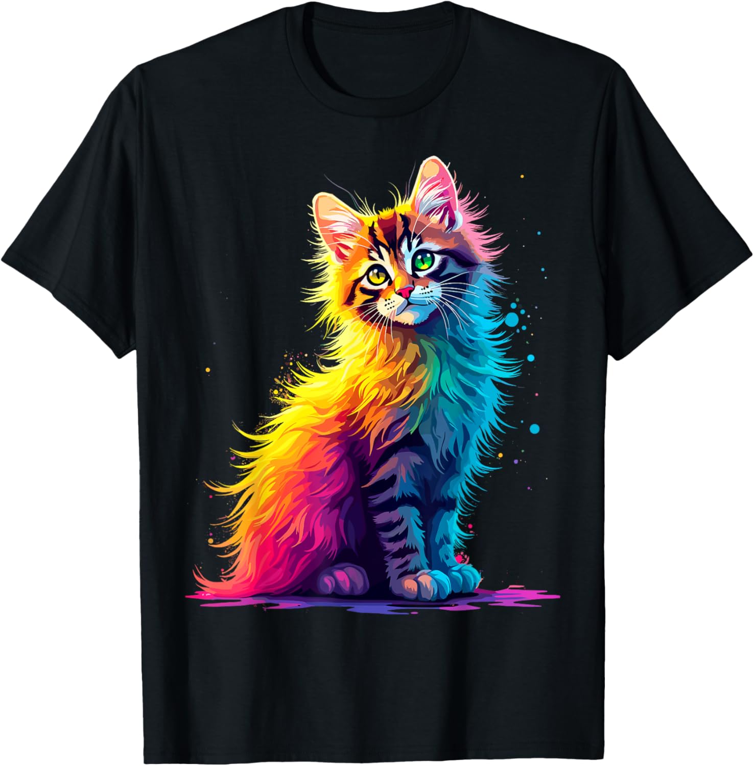 Colorful Cute Kitty T-Shirt for Cat Lovers - Fun Pop Art Design for All Ages - 19