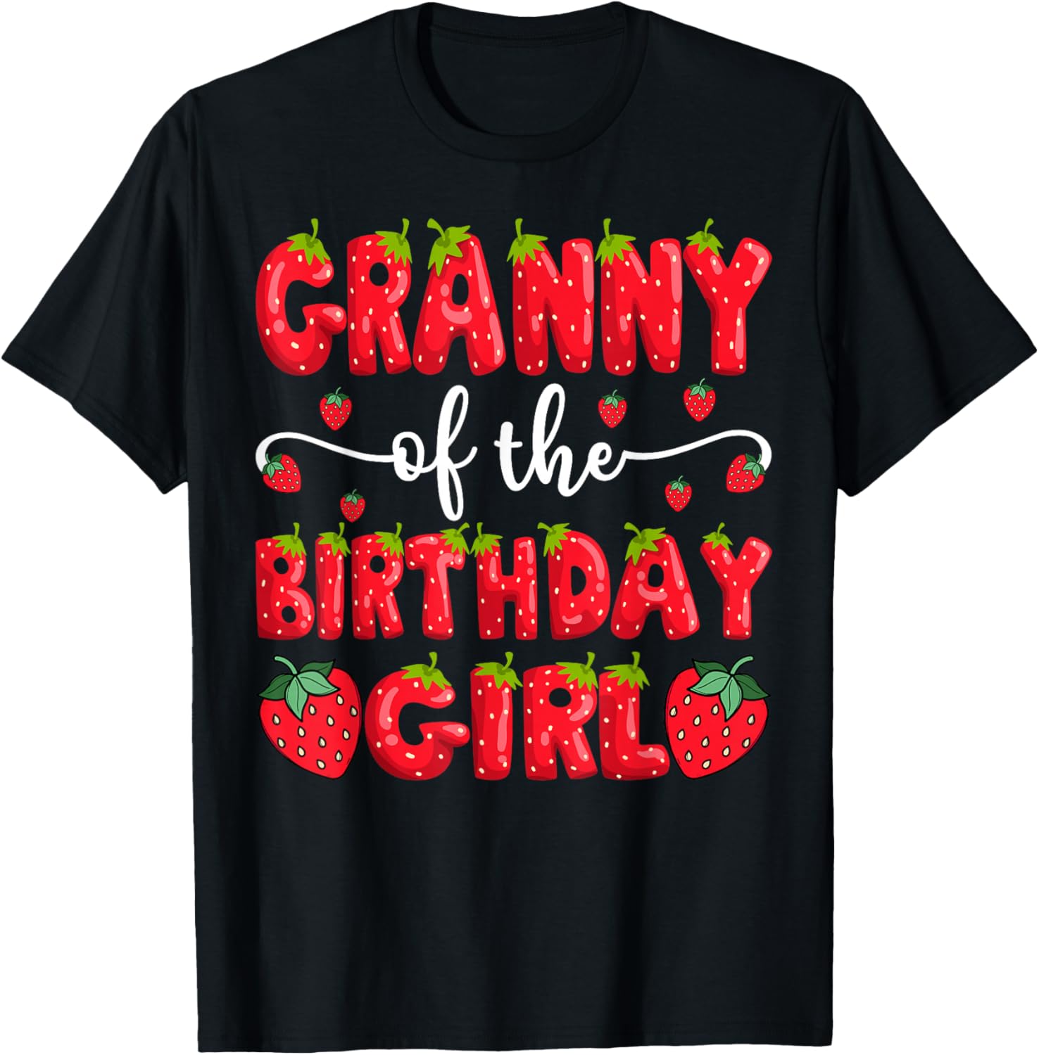 Adorable Granny of the Birthday Girl Strawberry Matching T-Shirt - 7