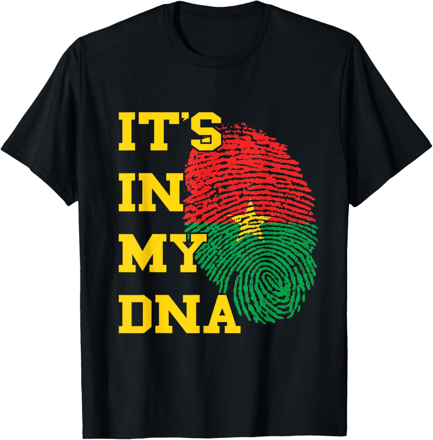 Burkina Faso It's In My DNA Flag Thumbmark T-Shirt for Proud Fans - 4
