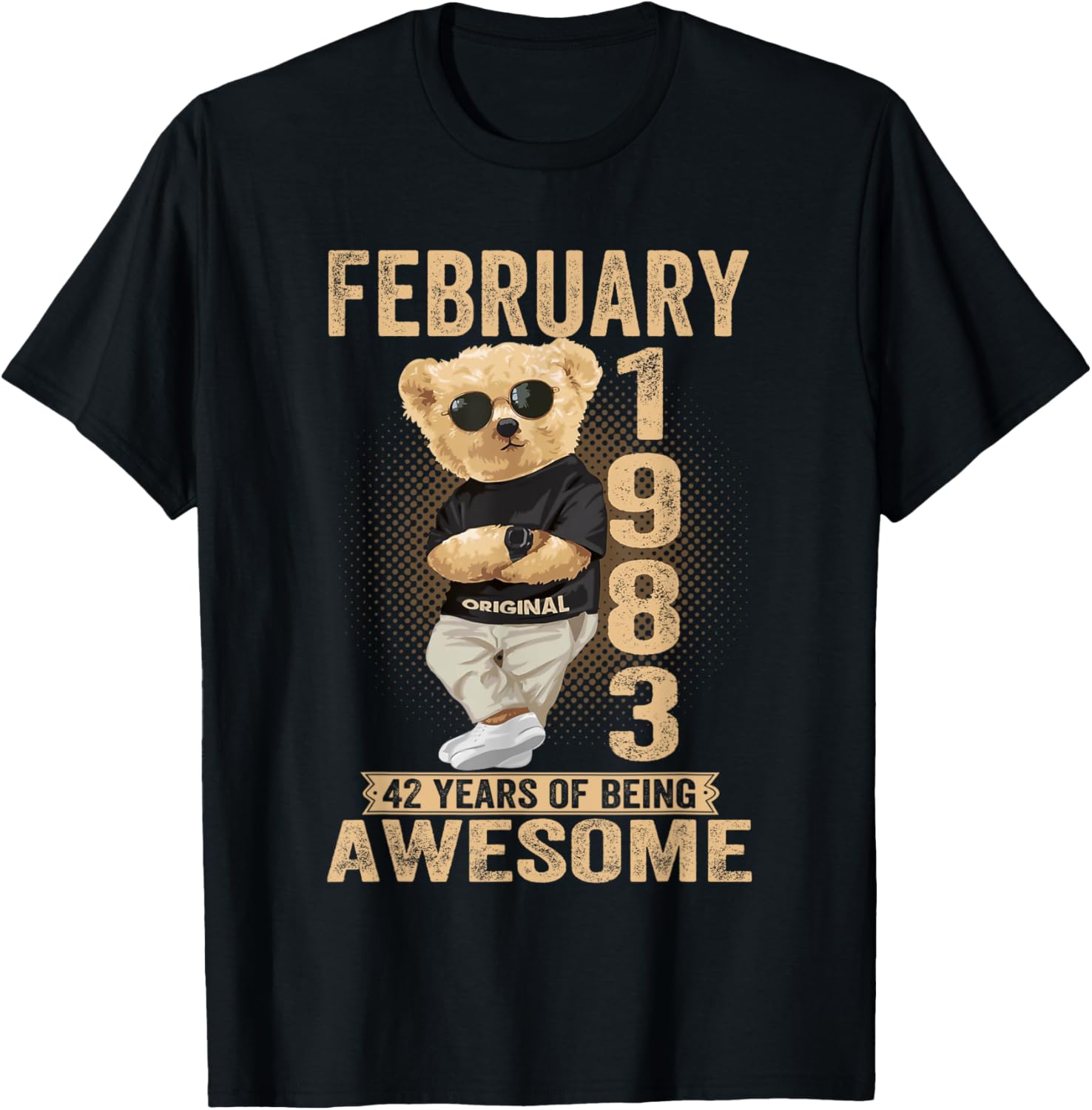 Awesome Teddy Bear T-Shirt for February 1983 Birthday Men and Women - 20