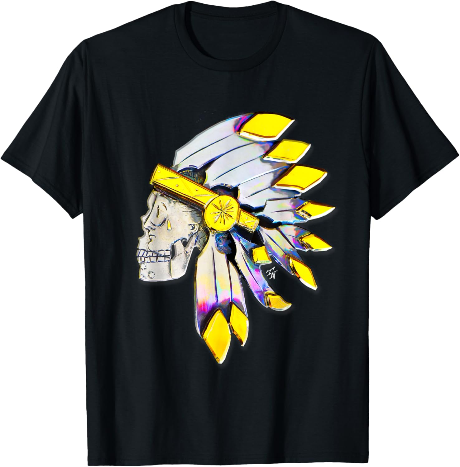 Bad Bronc Unisex Black Skull Graphic Crew Neck T-Shirt for Western Style - 7