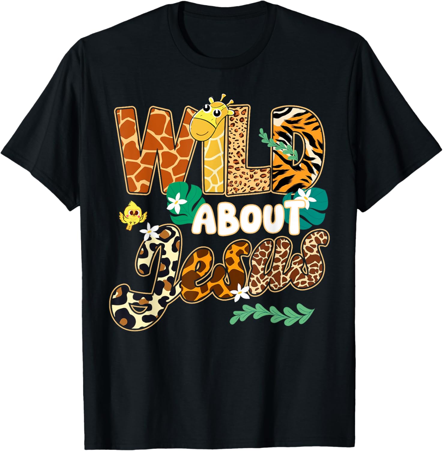 Wild About Jesus Kids T-Shirt with Fun Leopard Zebra Print Design - 5