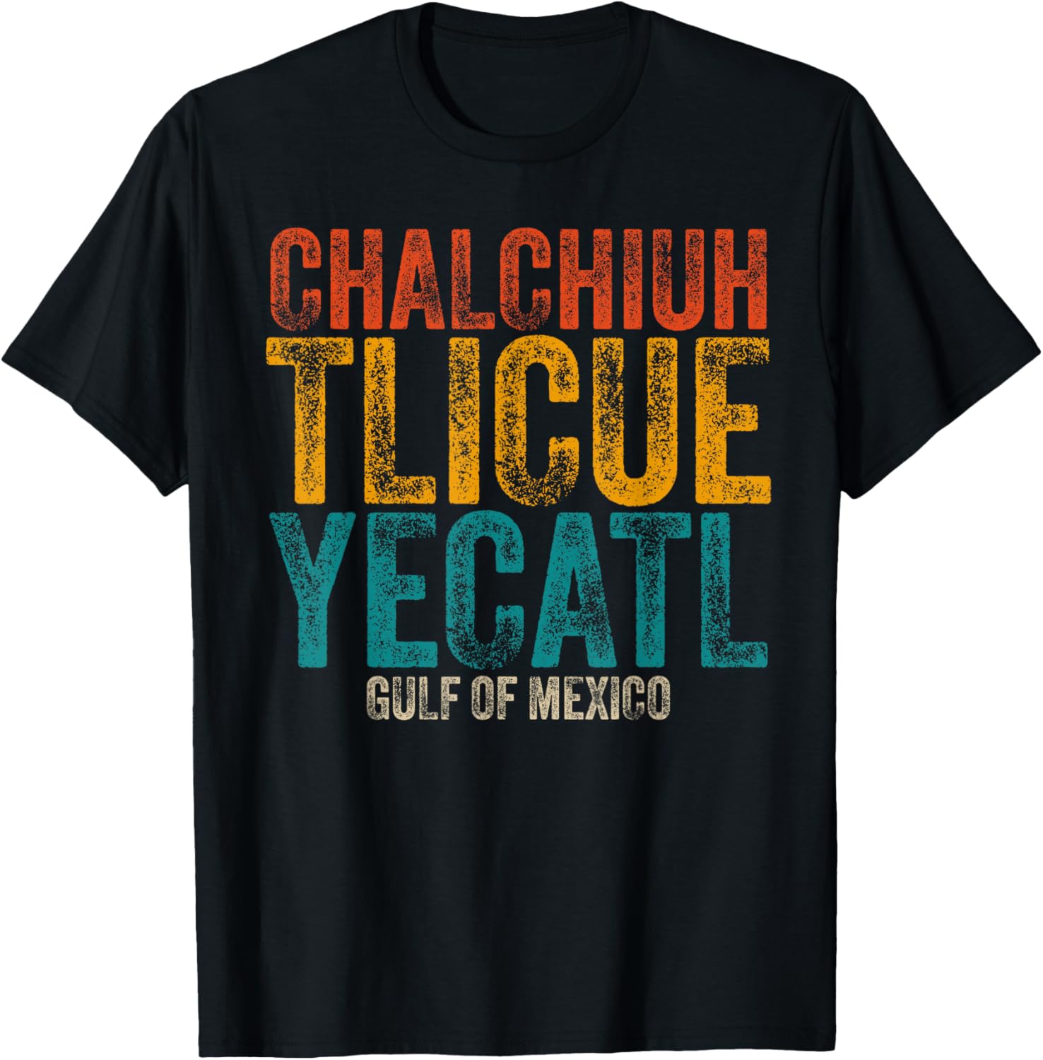 Chalchiuhtlicueyecatl Aztec T-Shirt Celebrating Gulf of Mexico Heritage - 2