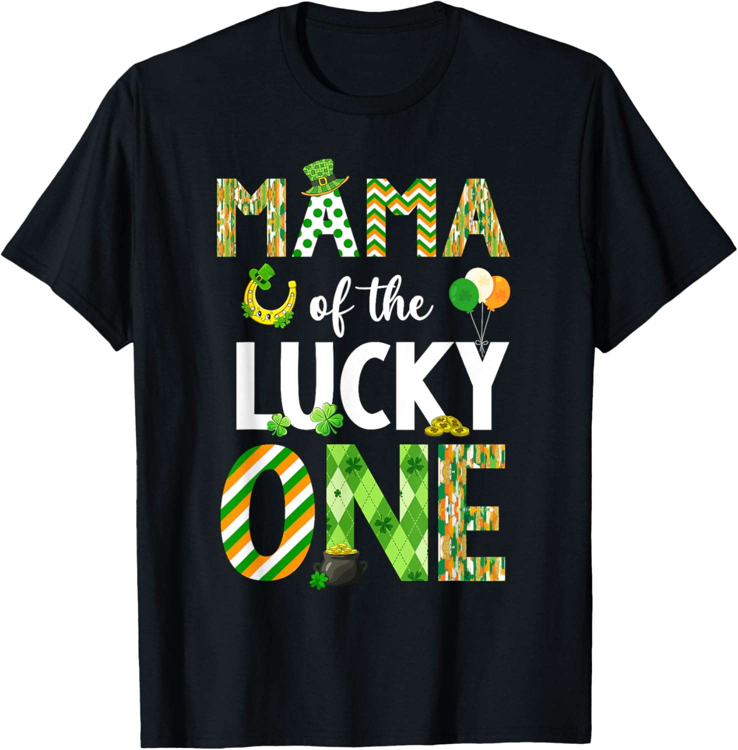 Mama Of The Lucky One 1st Birthday T-Shirt for St. Patrick's Day Fun - 20