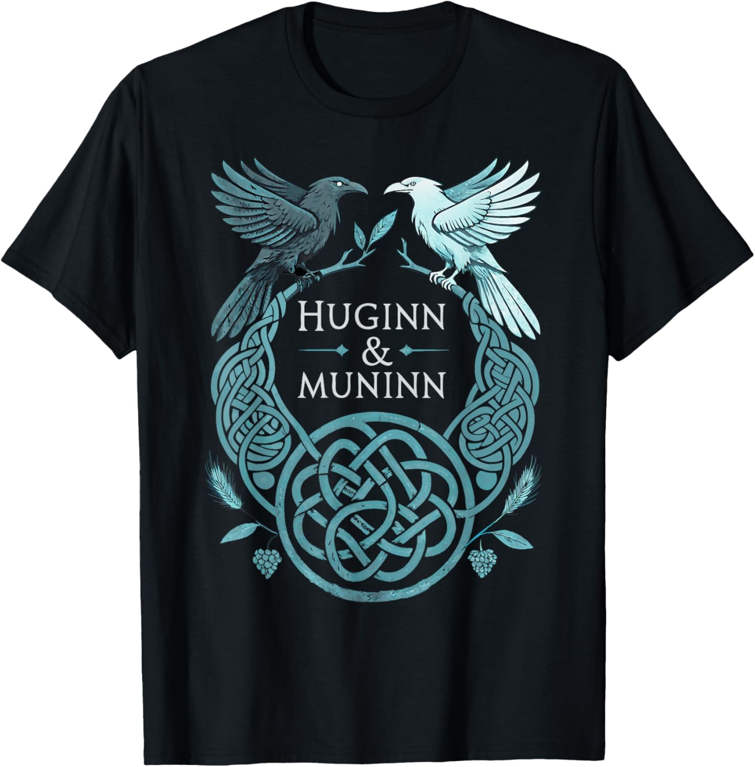 Celtic Viking Ravens T-Shirt with Huginn and Muninn Design - 4