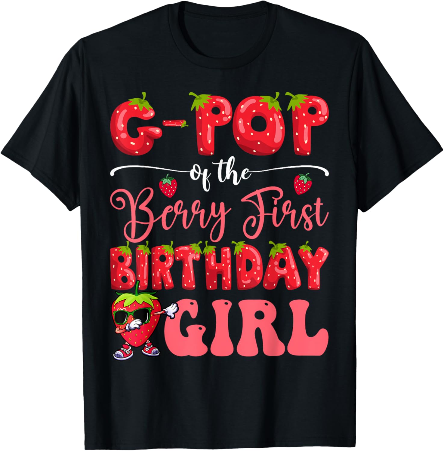 G-Pop Berry First Birthday Girl T-Shirt Sweet Strawberry Design - 6