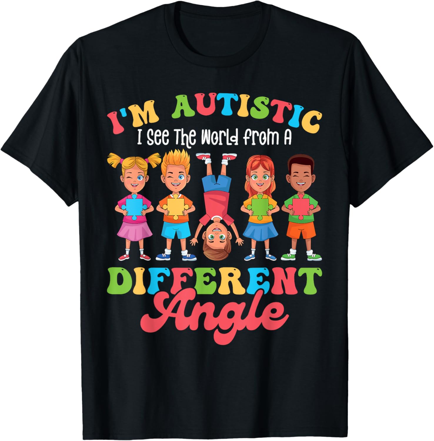 Autistic See Different Angle Neurodiversity Awareness T-Shirt for Everyone - 1