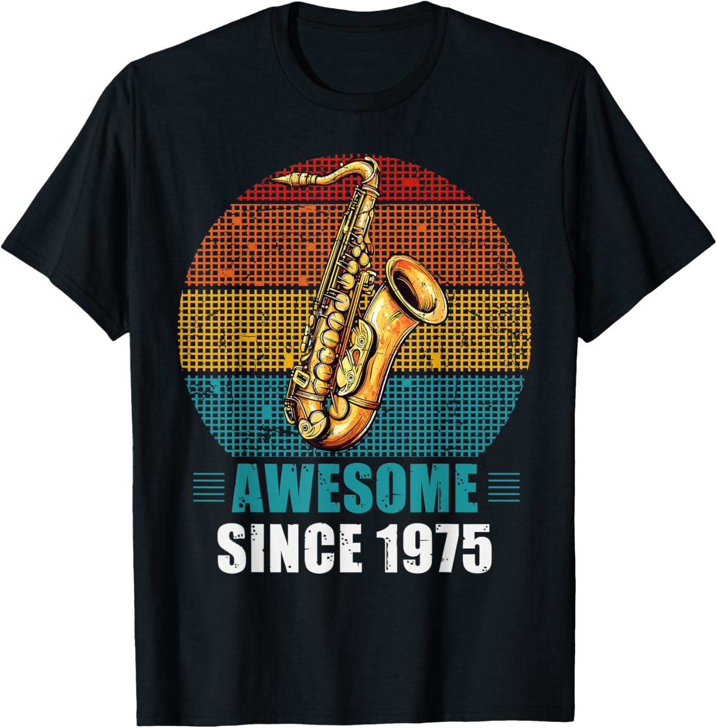 Awesome Since 1975 Vintage Saxophone Player T-Shirt for 50th Birthday - 8