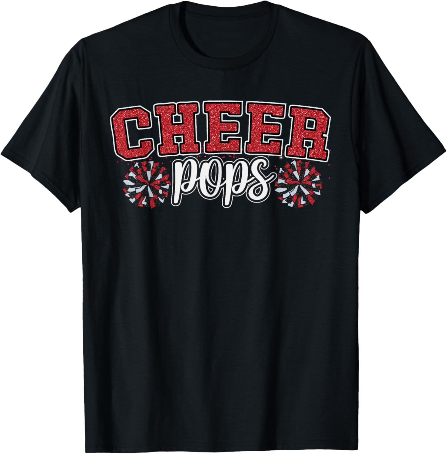 Cheer Grandpa My Favorite Cheerleader Calls Me Pops Red T-Shirt for Dads - 3