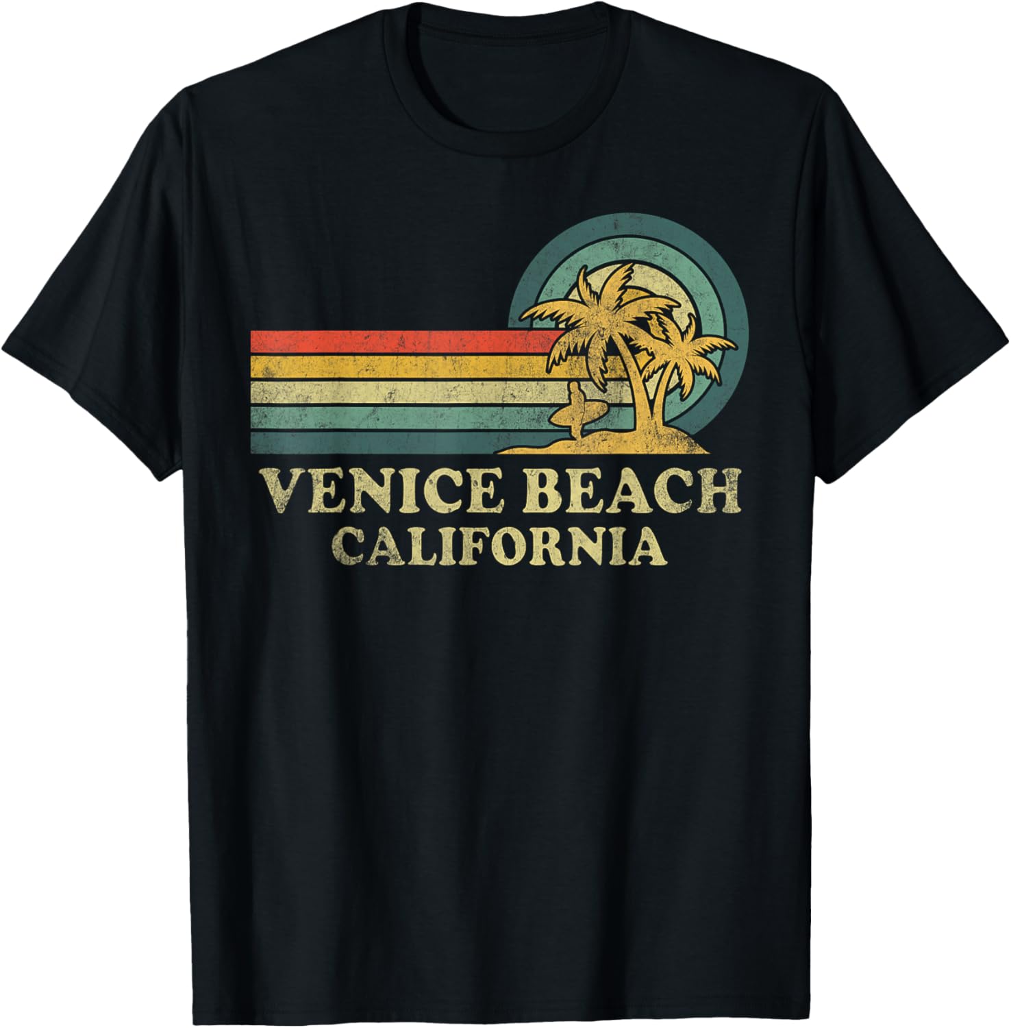 Vintage Venice Beach Family Vacation Palm Tree T-Shirt for Fun Lovers - 5