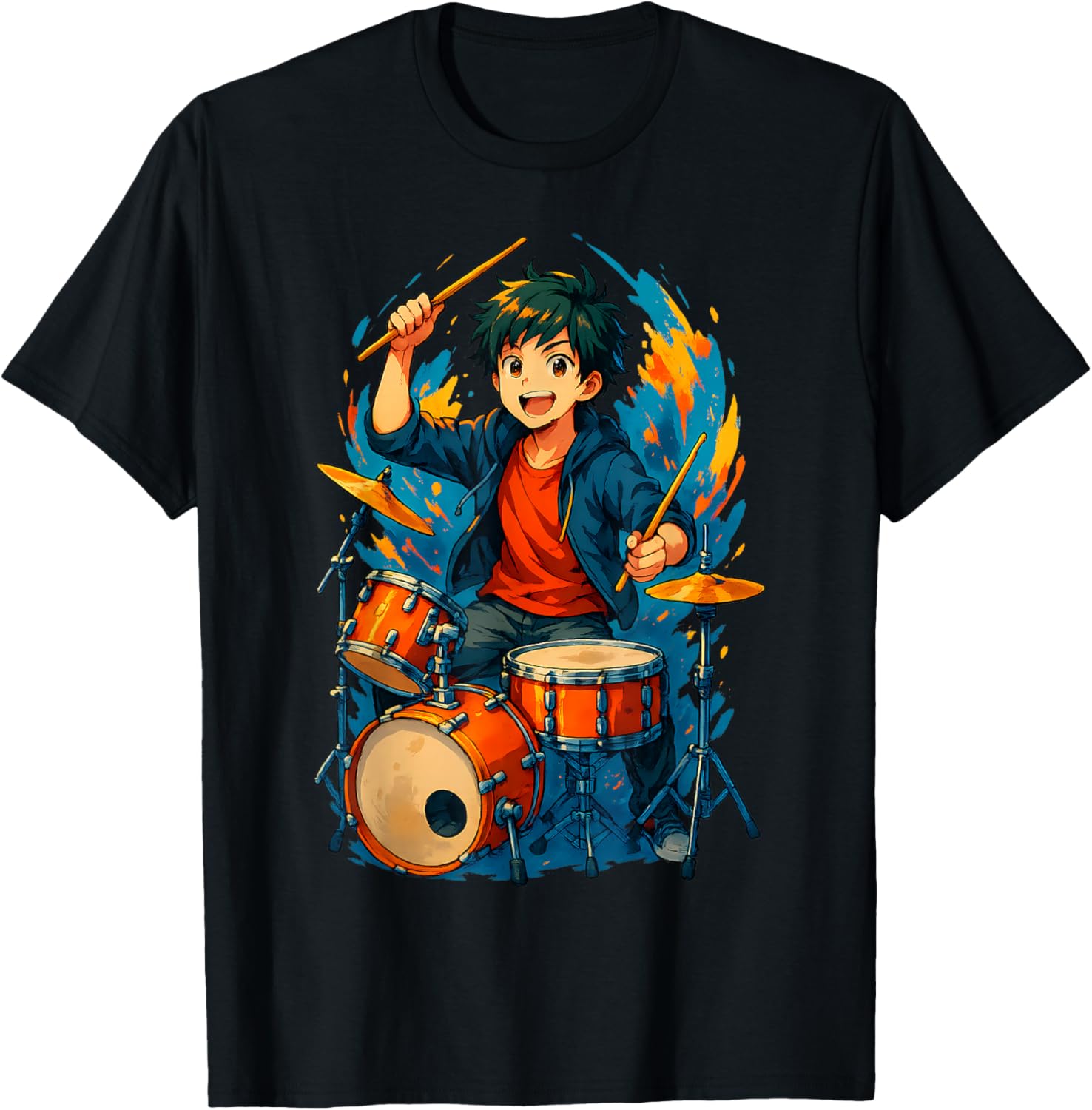 Anime Drummer Music T-Shirt for Music Lovers and Anime Fans - 6