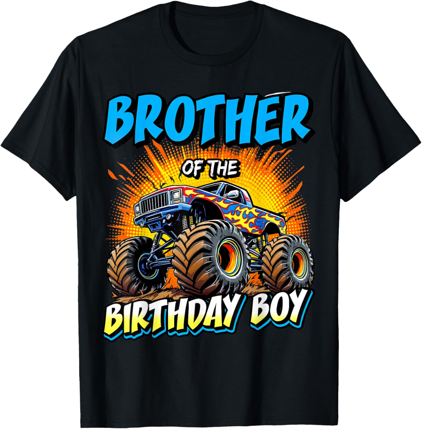 Brother of the Birthday Boy Monster Truck T-Shirt for Fun Celebrations - 5