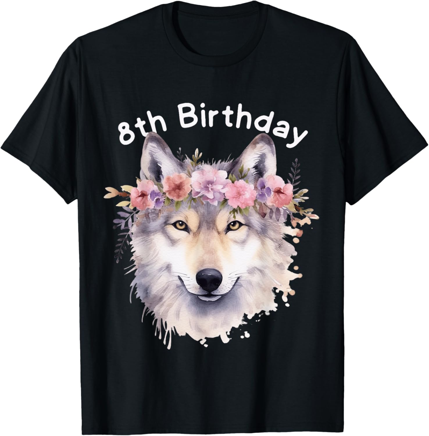 Adorable 8th Wolf Birthday T-Shirt for Girls - Perfect Wolf Pack Party Wear - 12