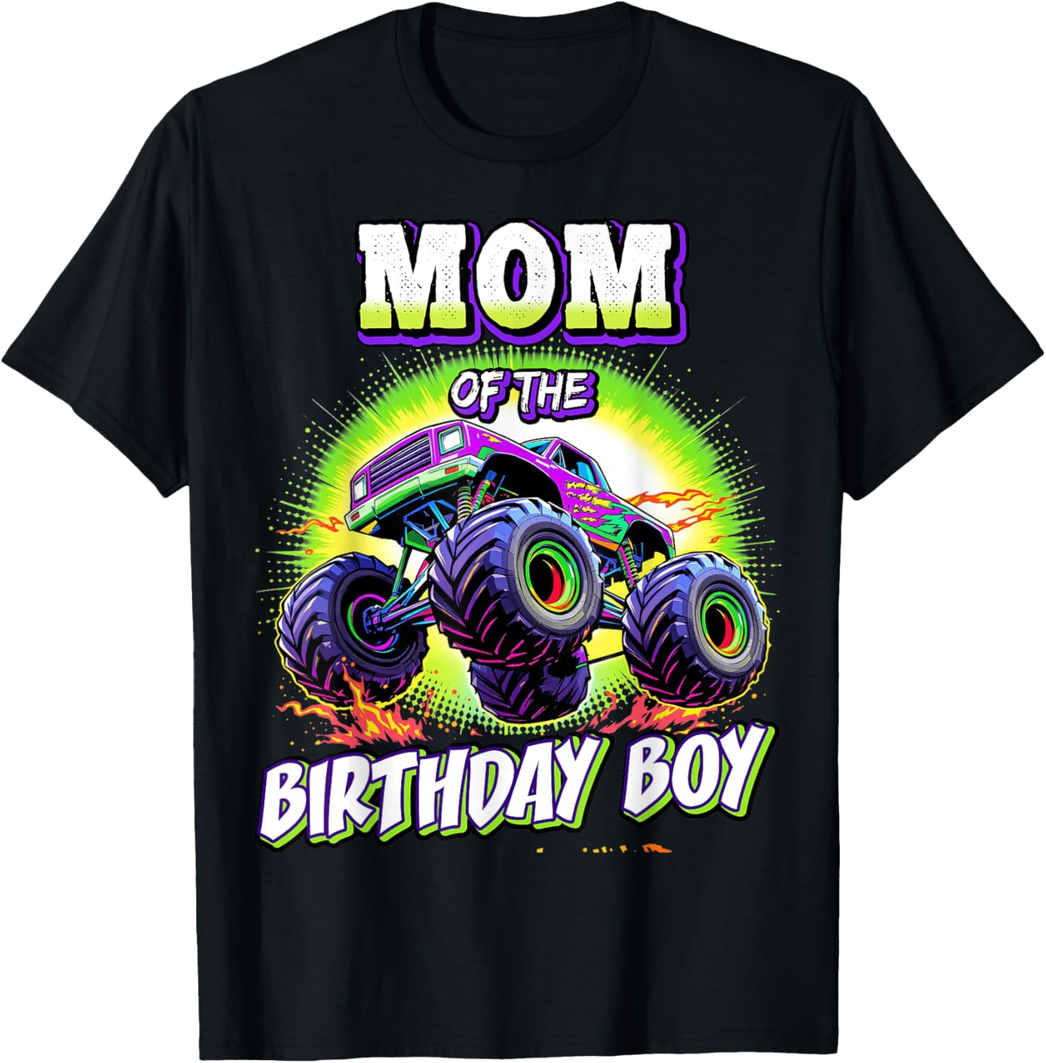 Mom of the Birthday Boy Monster Truck T-Shirt for Fun Celebrations - 7