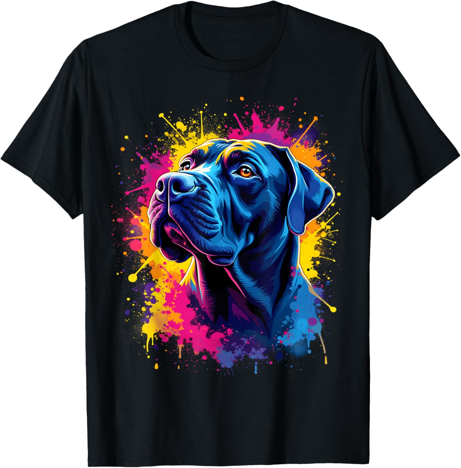 Vibrant Cane Corso Dog T-Shirt for Art-Loving Pet Owners - 1