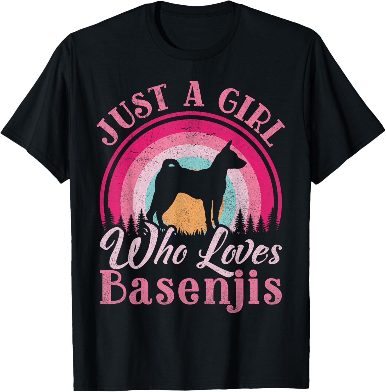Just A Girl Who Loves Basenji Dog T-Shirt for Women and Girls - 8