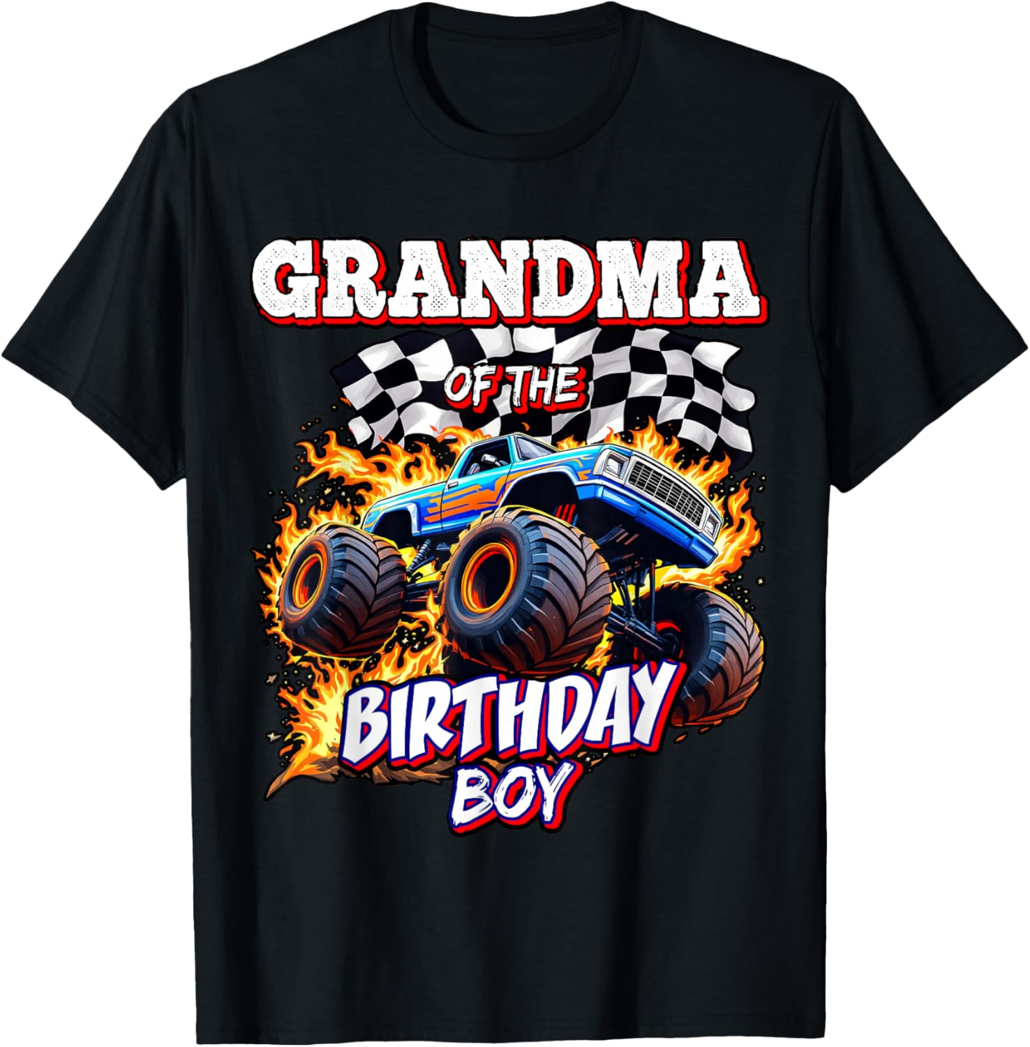 Grandma of the Birthday Boy Monster Truck T-Shirt for Fun Celebrations - 1