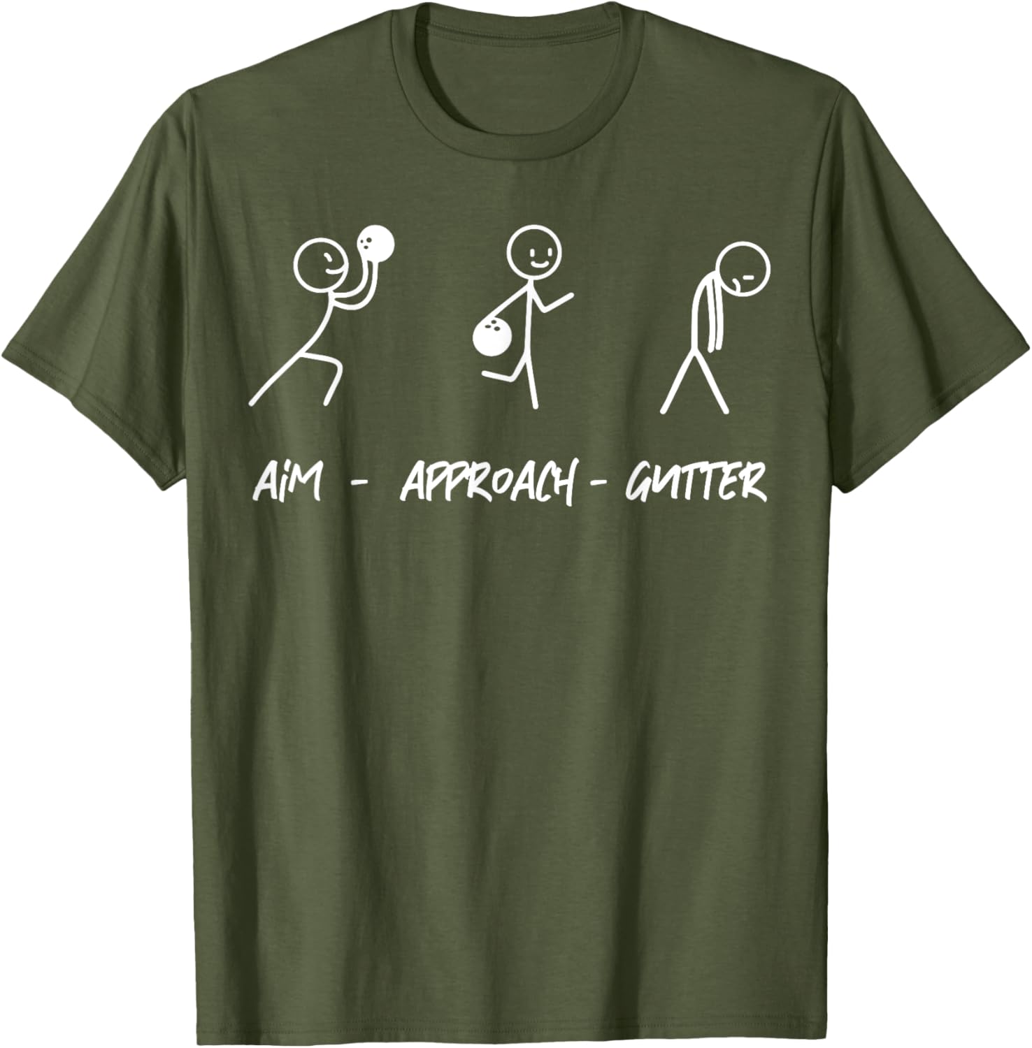Aim Gutter Bowler T-Shirt for Bowling Lovers - Fun and Comfortable Wear - 17