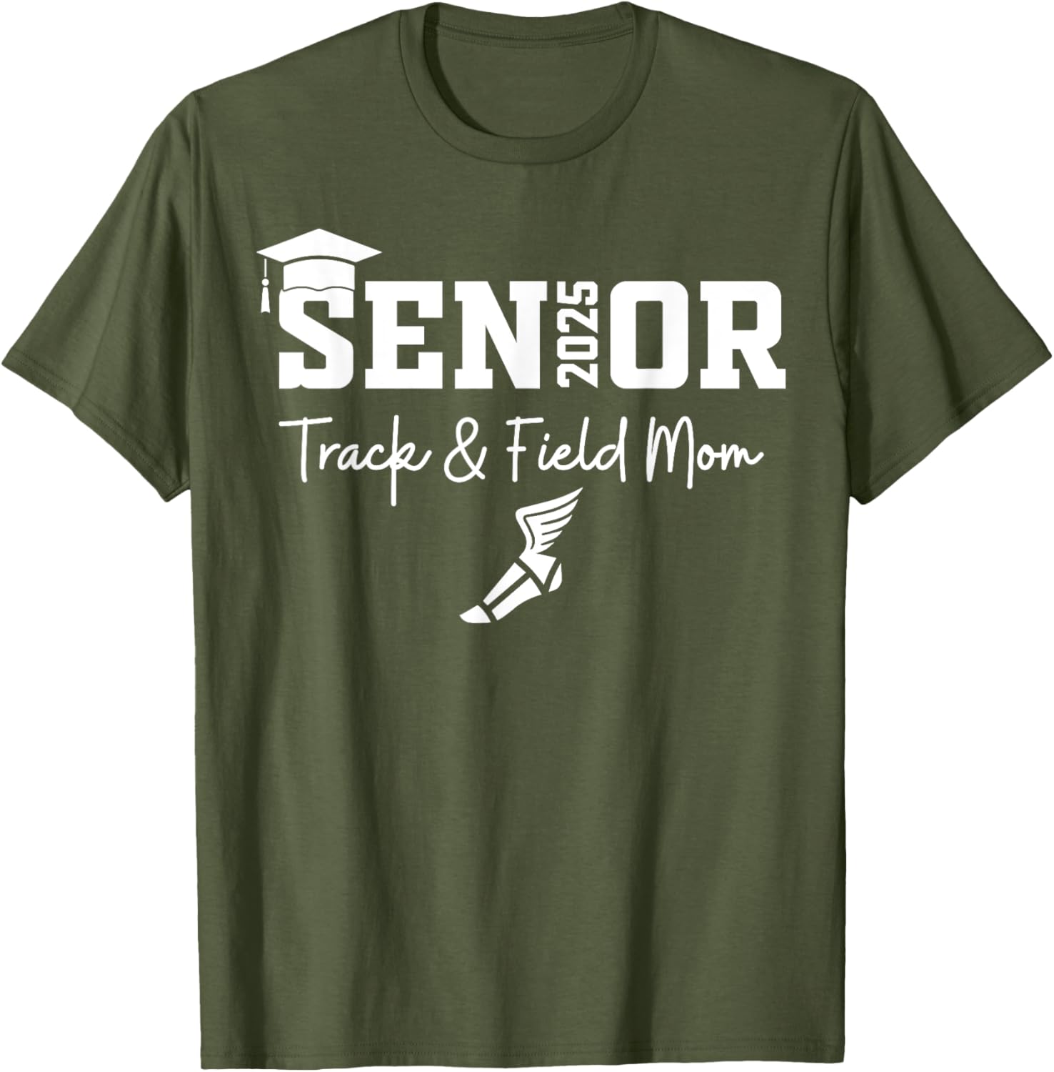 Track and Field Senior Mom Class of 2025 Graduation T-Shirt for Proud Moms - 7