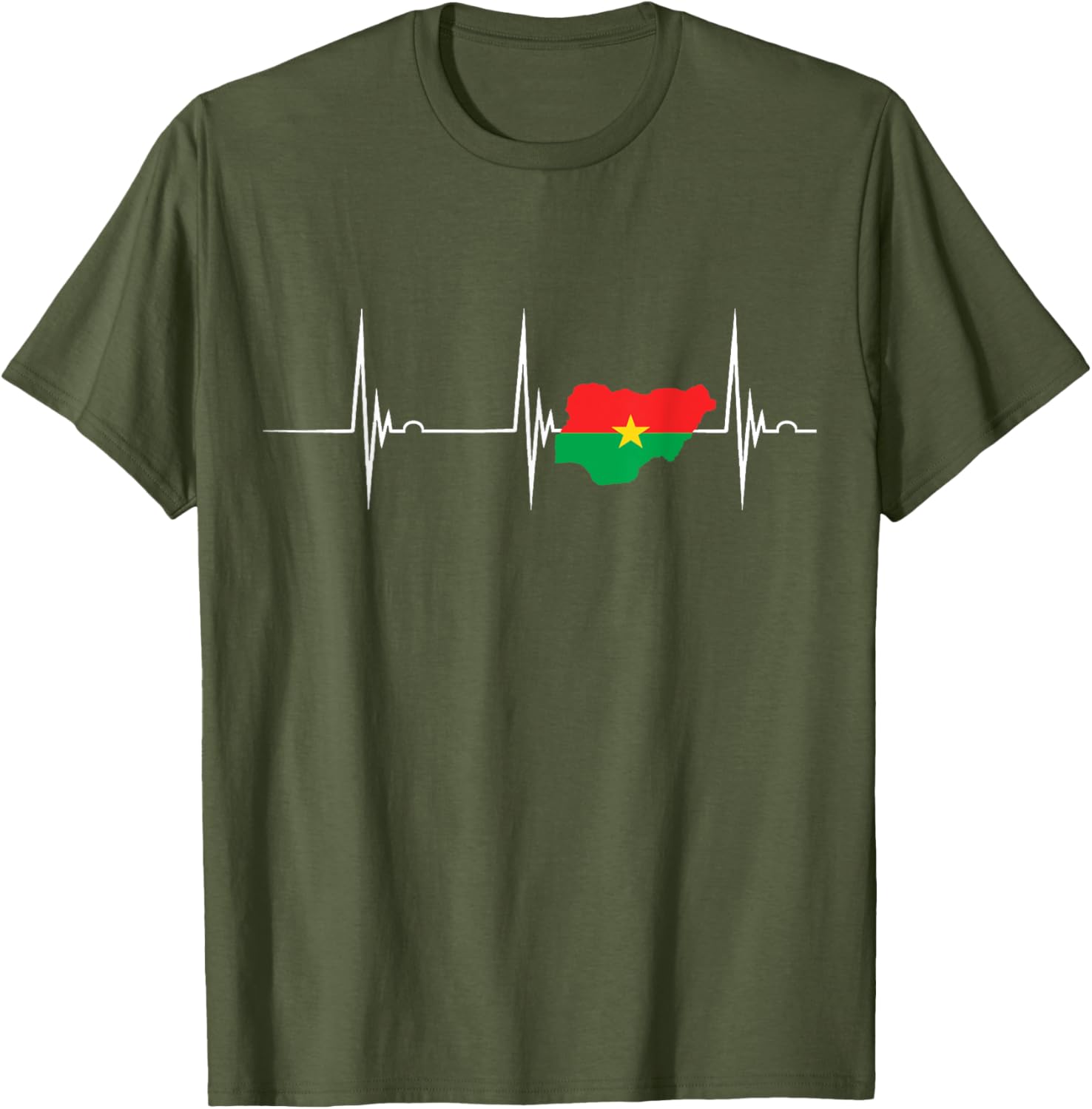 Burkina Faso Heartbeat EKG Pulse Flag T-Shirt for Proud Burkina Fasoans - 28