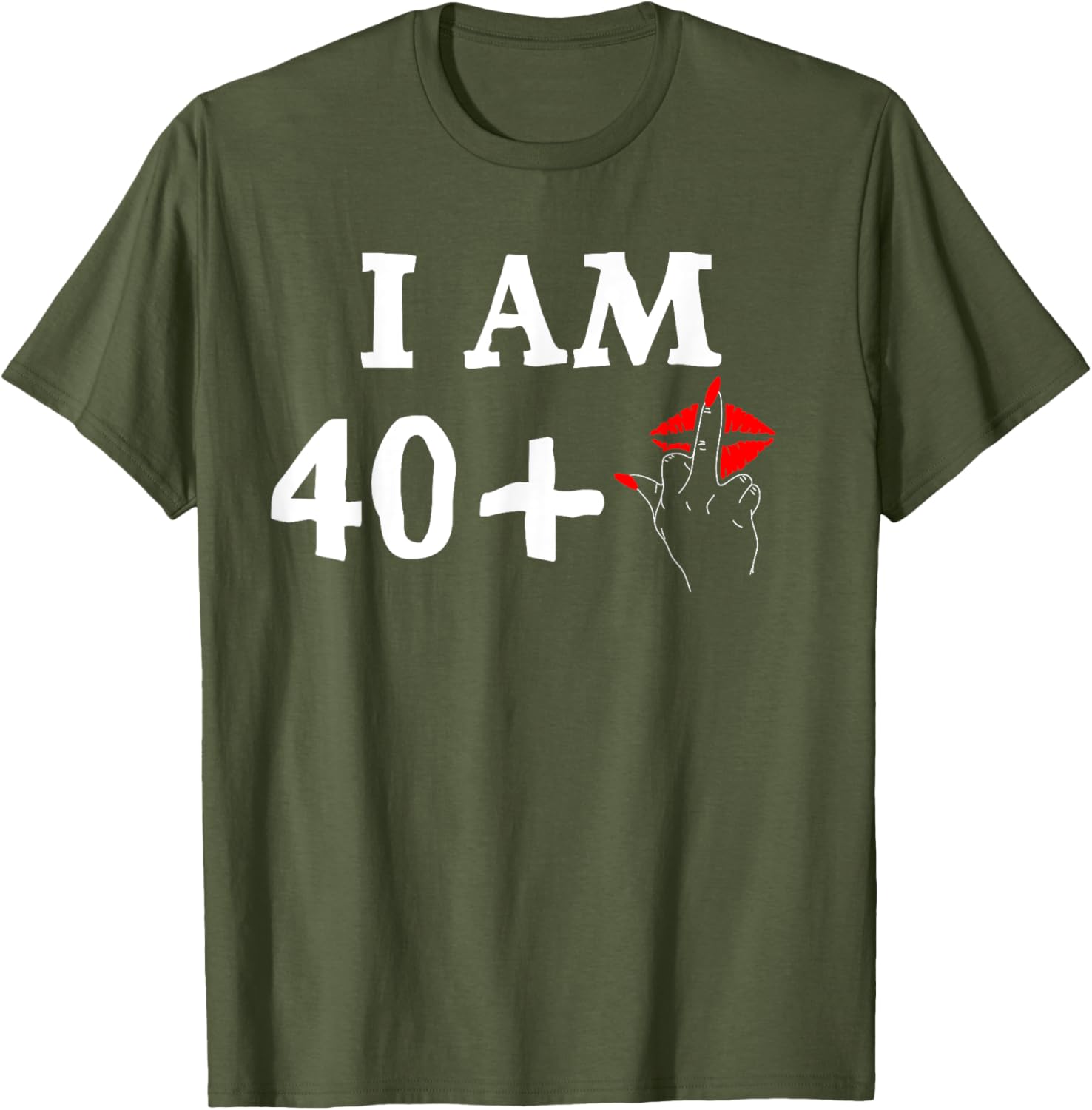 Funny 40th Birthday T-Shirt for Women I Am 40 Plus 1 Middle Finger Tee - 26