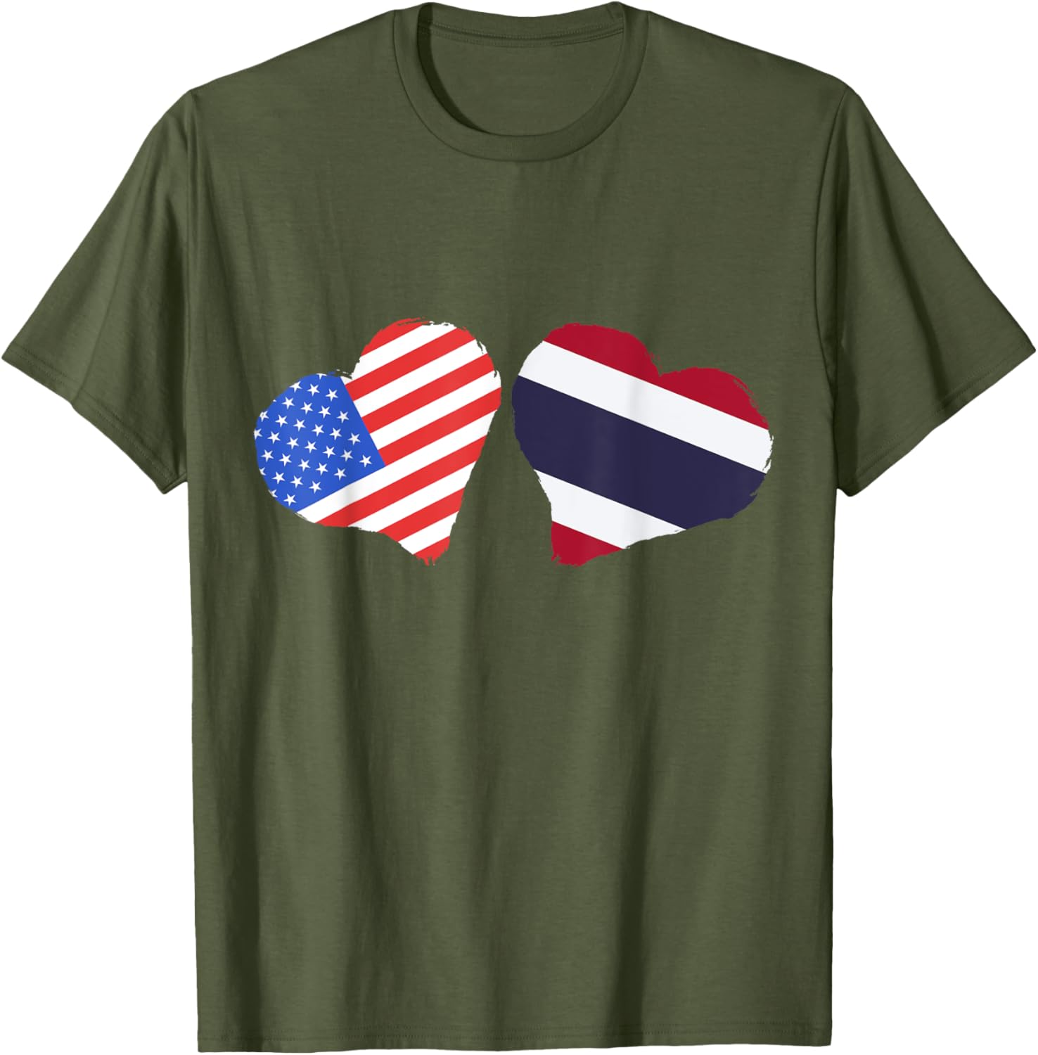Thailand USA Heart Flag T-Shirt for Thai Roots and Pride in America - 7