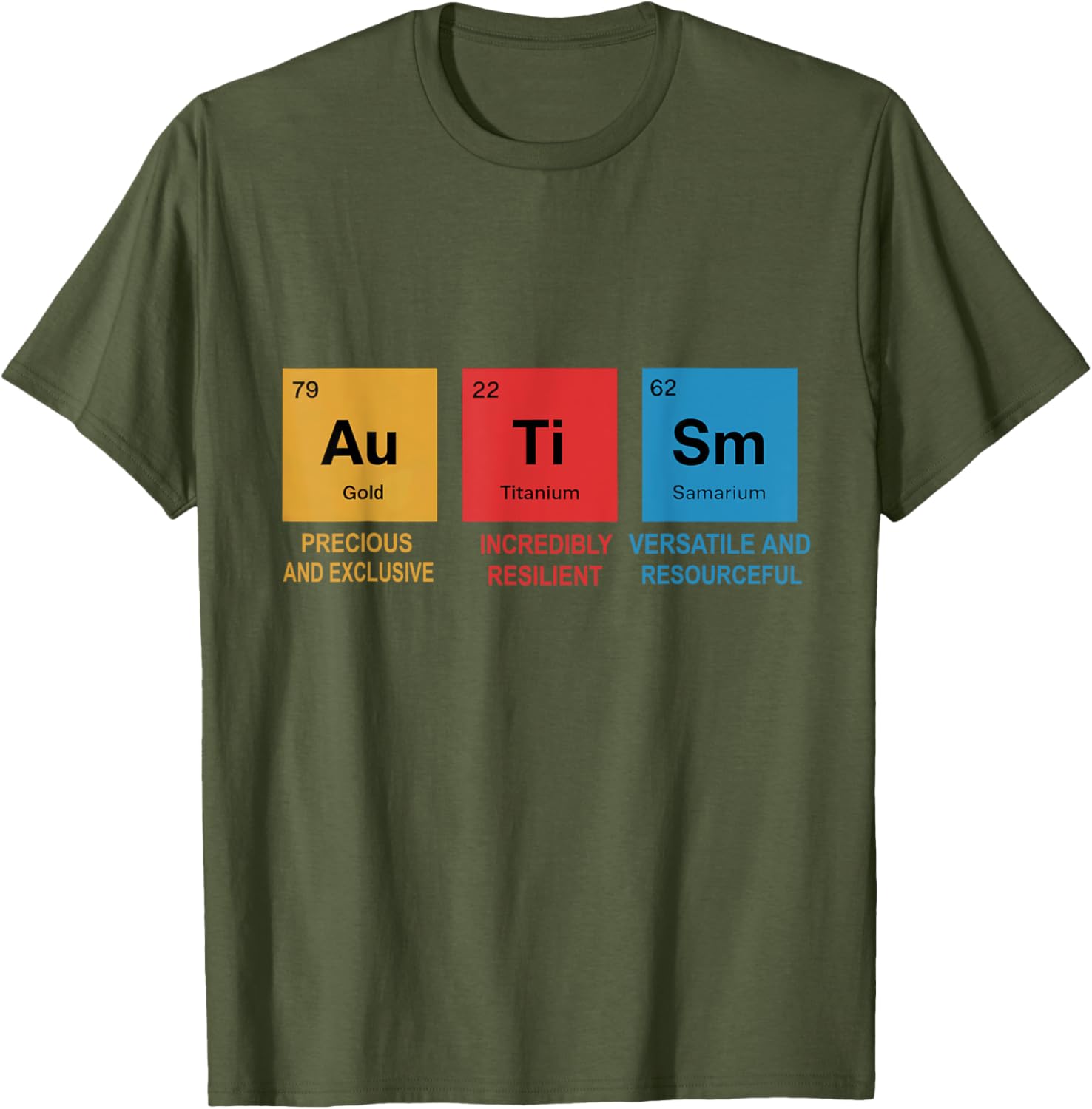 Autism Awareness T-Shirt with Chemistry Periodic Table for Men, Women, Kids - 4