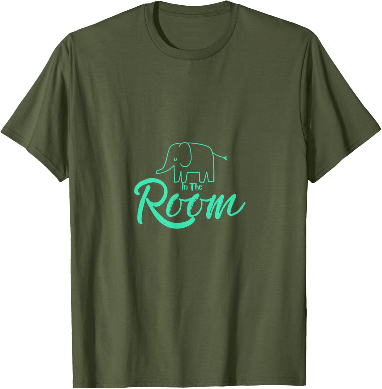 Unisex Elephant in the Room Tee Black Cotton Blend Short Sleeve T-Shirt - 23