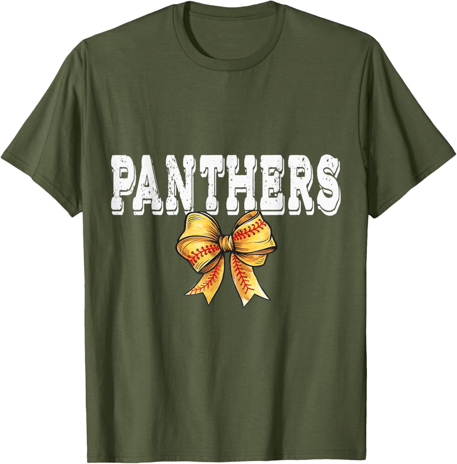 Coquette Panther Softball Game Day Bow T-Shirt for Team Spirit and Style - 13